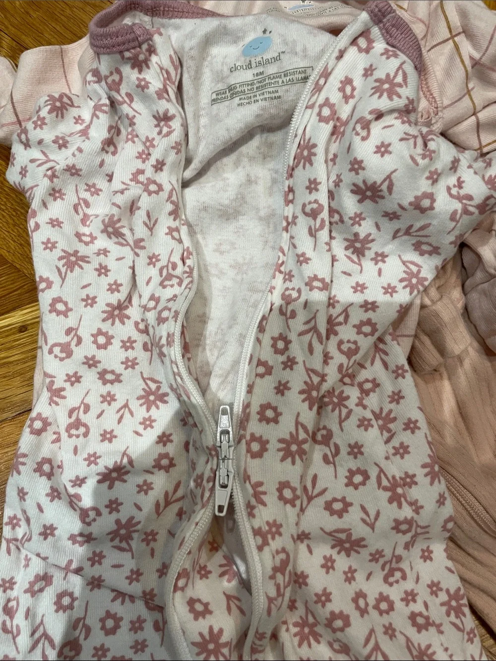 Cloud Island long sleeves footed pajamas double zipper
